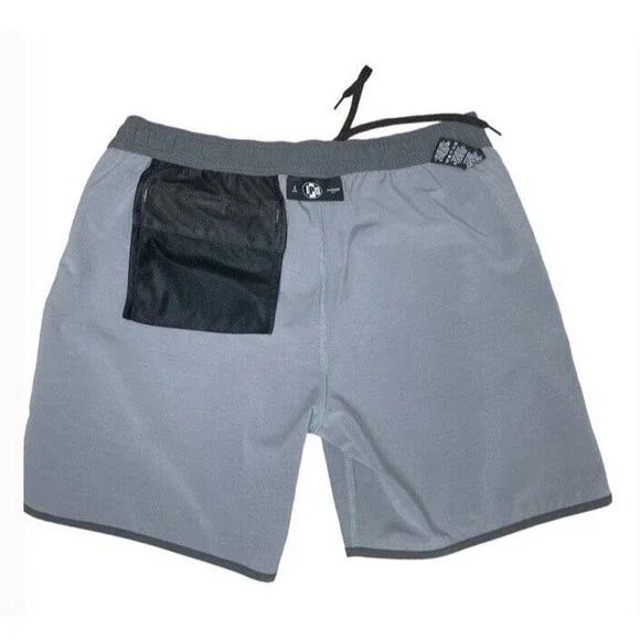 IPD Men’s Board Shorts Surf Trunks Tropics Slate Gray Unlined Nice Large 7” NEW